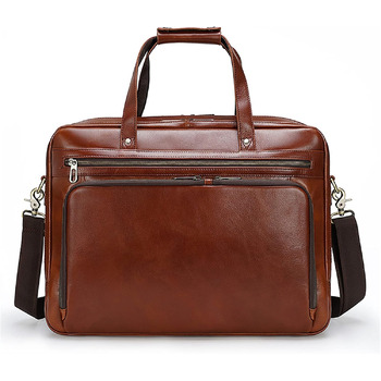 Ділова сумка портфель Чоловіча сумка, чоловіча коров'яча шкіра 15.6 дюймів сумка для ноутбука Офісний портфель Класична ділова сум