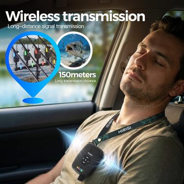 Бездротовий сигналізатор Hirisi Tackle Carp Fishing, 4 сигналізації та 1 приймач, повністю функціональні індикатори клювання, бездротова риболовля SX1-3