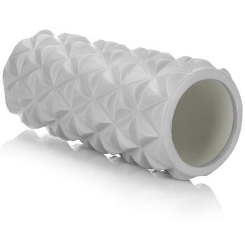 Ролер для йоги COM-FOUR, стимулюючий ролик для фасцій - сприяє кровообігу та розслабленню після роботи, фітнесу, йоги, тренувань та спорту (сірий)