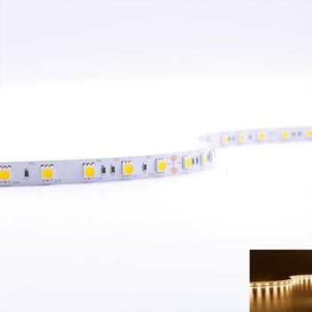 Світлодіодна стрічка SMD5050 3000K DC 24V 14.4W IP20 60 LED/m 5м Тепле біле внутрішнє освітлення Світлодіодна стрічка Світлова стрічка Світлова стрічка з задньою клейкою смугою