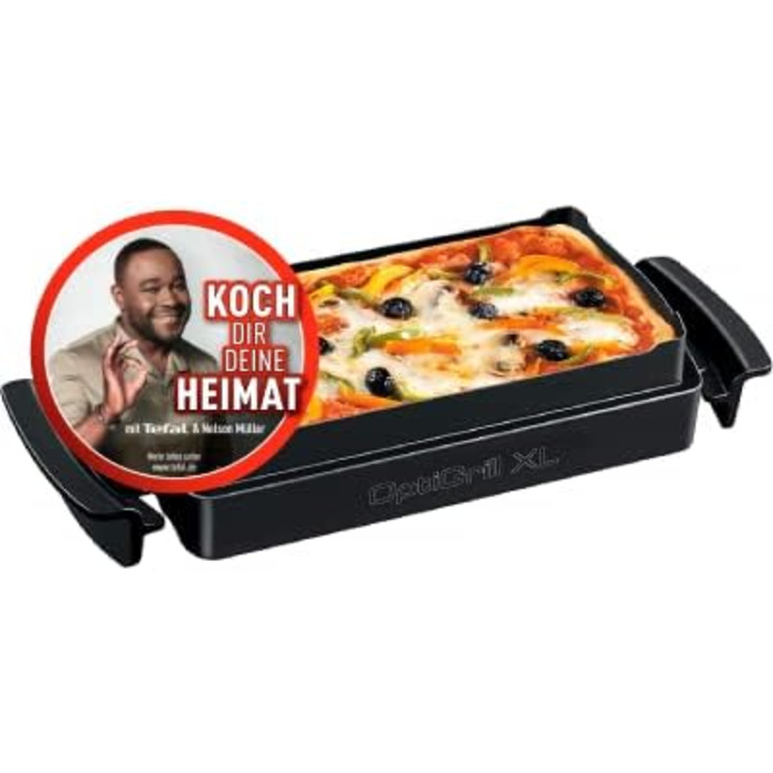 Деко для випікання Tefal XA7278 OptiGrill XL підходить для всіх моделей OptiGrill XL Місткість 2 літри Лита під тиском алюмінієва форма з антипригарним покриттям Кількість порцій від 4 до 6 Чорний