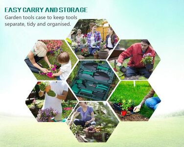 Набір садового інструменту 5 в 1 лопатка, секатор, граблі, розпилювач води та сумка для зберігання