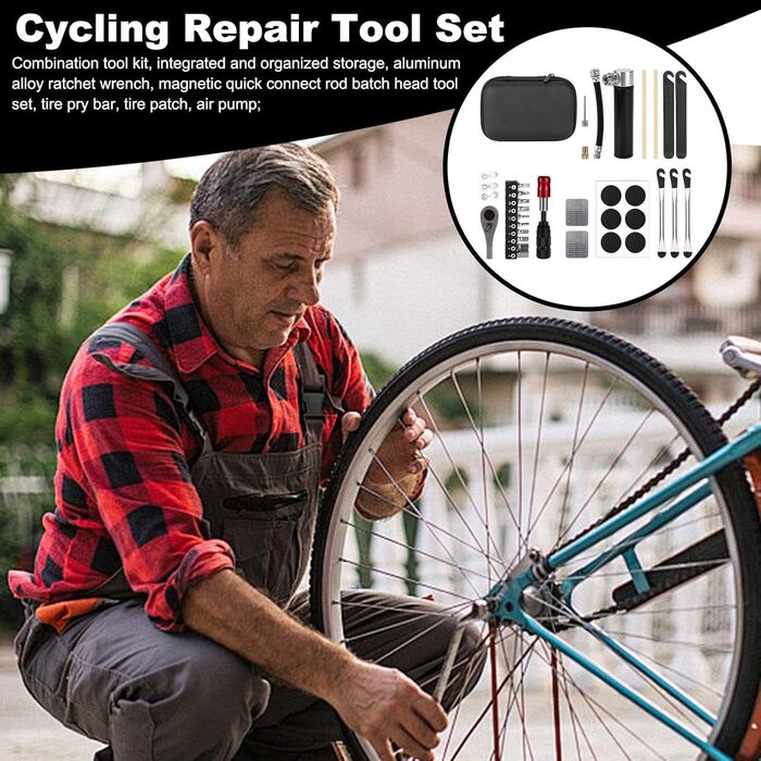 Набір інструментів для ремонту велосипедів Tragbares Bikes Reparaturset багатофункціональний