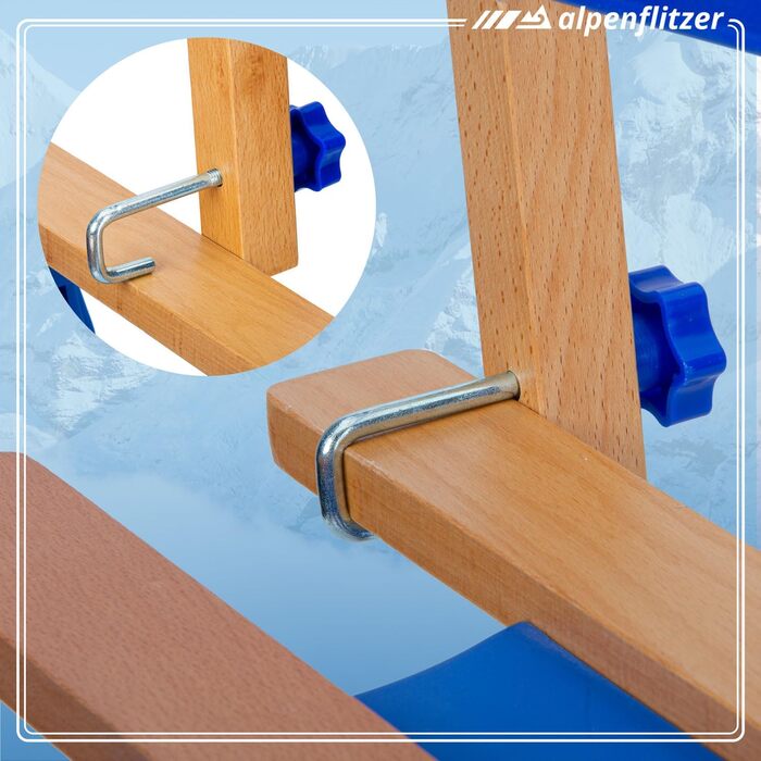 Санки Alpenflitzer Davos дерев'яні складані зі спинкою, 110 см