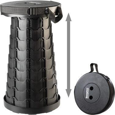 Складаний стілець Semptec Urban Survival Technology портативний телескопічний стілець із 2 предметів, регульована висота, до 200 кг (мобільний стілець, складаний, для риболовлі)