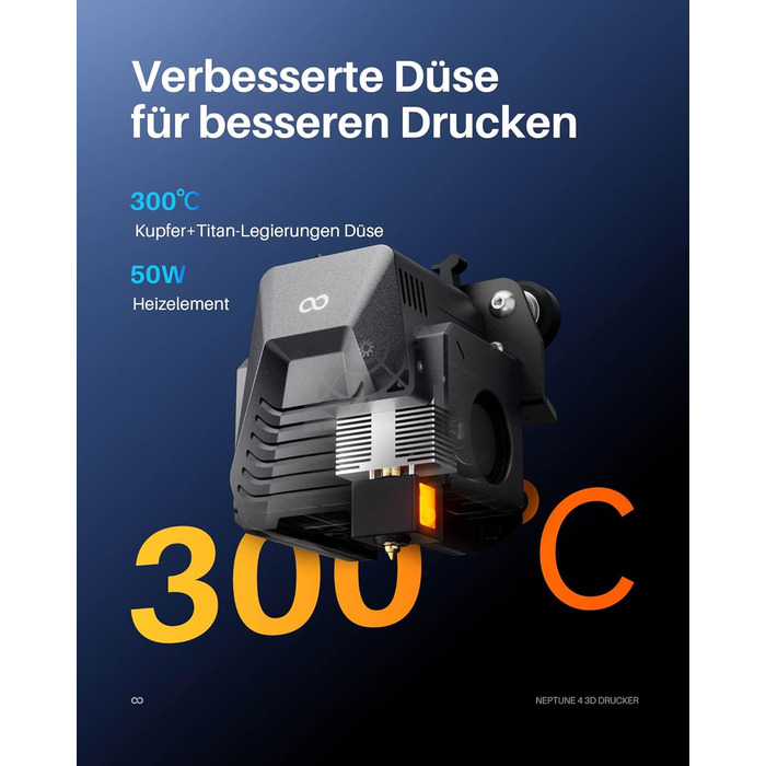 Принтер, висока швидкість до 500 мм/с, 121-точкове автоматичне вирівнювання ложа, двошвидкісний прямий екструдер 300 , розмір друк