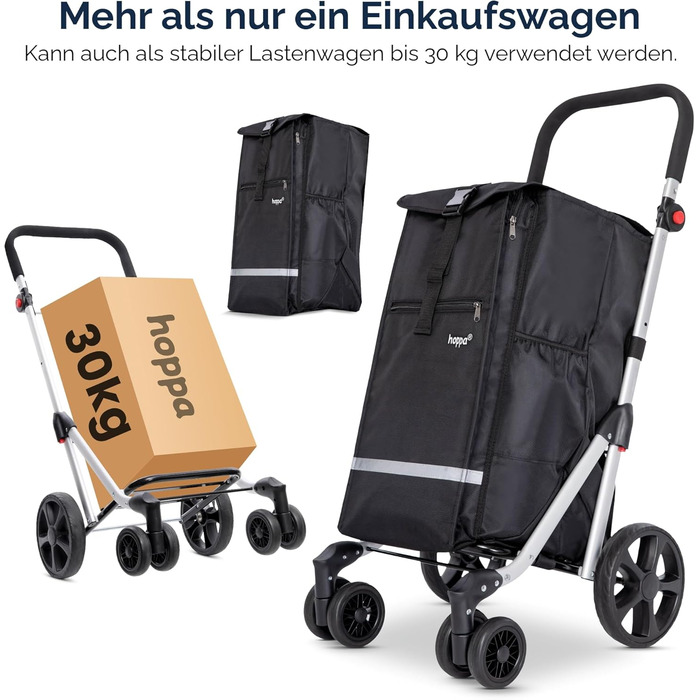 Сумка-візок для покупок Простора складана сумка-візок обємом 74 л Легкий 6-колісний візок з 5 кишенями міцний та водонепроникний Ідеальна складана сумка-візок для щоденного використання