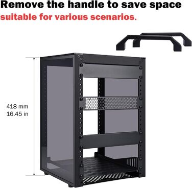 Дюймова серверна шафа, міні-стійка глибиною 260 мм з полицею та заглушкою, для NAS, AV та мережевого обладнання (чорна), 1 Plus, 8U 10-