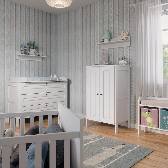 Дитяча шафа Ajaton, біла - 70x1253 см, виготовлена з ДСП - дитяча полиця для дітей та підлітків, практичне рішення для добре організованих кімнат, біла 70x120,6x53,4 см