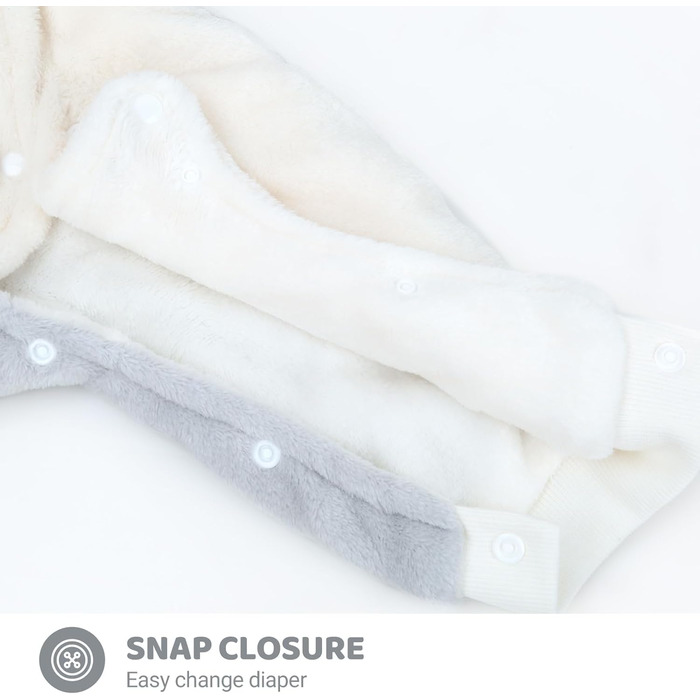 Зимовий комбінезон WYTbaby для малюків, фланелевий, зимовий, для хлопчиків та дівчаток 3-6 місяців, сірий