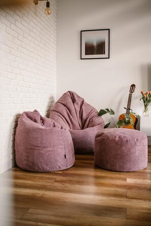 Ігровий пуф-мішок Chilly Pilley Cord, водонепроникний, знімний чохол з наповнювачем EPS, кругла подушка для сидіння для дітей та дорослих, багато кольорів на вибір (бірюзовий)