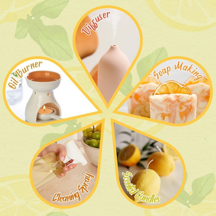 Набір ароматичних масел SALKING Citrus Fragrance Oil, Aromatherapy, 6x10 мл Arancia dolce, Bergamotto, Limone, Pompelmo, Lime, Yuzu - Citrus