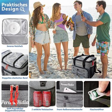 Складана сумка-холодильник для подорожей, ізольована сумка/термосумка/сумка-холодильник для їжі та напоїв, портативний холодильник для кемпінгу, пляжу, барбекю, гриля, пікніків, походів, шопінгу, 20 л