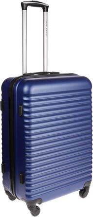 Валіза Christian Wippermann L 80L - Міцна валіза з твердою оболонкою з ABS-пластику, розмір L 44x66x28 см - Легка з замком - 4 колеса, поворот на 360 - Ідеально підходить для подорожей - Легка валіза на колесах середнього розміру, чорна, синя