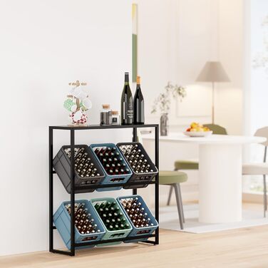 Стелаж для напоїв з полицею, стелаж для напоїв на 6 напоїв, стелаж для пива, окремий стелаж для напоїв, кухонна полиця, стелаж для пивних ящиків, підставка для ящиків, для вітальні, кухні, ополоник для вина