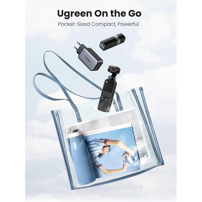 Зарядний пристрій 65 Вт GaN Зарядний пристрій 3-Port PD Блок живлення 60 Вт PPS сумісний з MacBook Pro/Air, iPhone 16 Pro Max/16/1