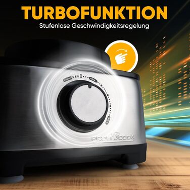 Кухонний комбайн ProfiCook 3в1 Блендер, кухонний комбайн і соковижималка 1200 Вт для нарізки, натирання та замішування Отвір для наповнення Безступінчаста швидкість в т.ч. 11 аксесуарів ПК КМ 1063