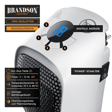 Енергозберігаючий, тихий вентилятор-обігрівач - підключається до мережі - керамічний нагрівальний елемент з термостатом - захист від перегріву - невеликий підключається до мережі вентилятор-обігрівач/променевий обігрівач - для ванної кімнати, с