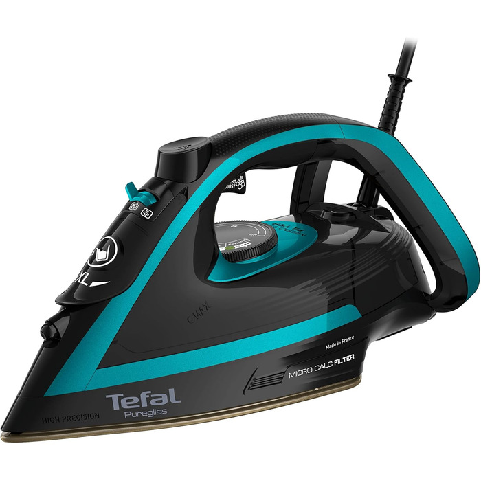 Парова праска Tefal FV8066 Puregliss 280 г/хв. посилення подачі пари вертикальна подача пари XL отвір для заливання води стійка по