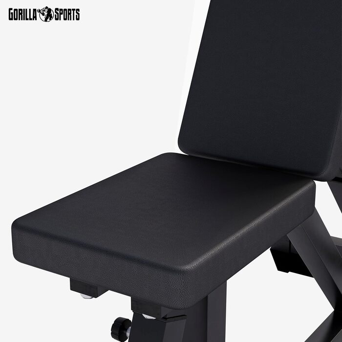 Силова лава GYRONETICS - Багатофункціональна, регульована спинка у 8 положеннях та регульоване сидіння у 3 положеннях, 120 x 53,5 x 115 см, вантажопідйомність до 200 кг - Похила лава, тренувальна лава, плоска лава, лава для штанги, фітнес