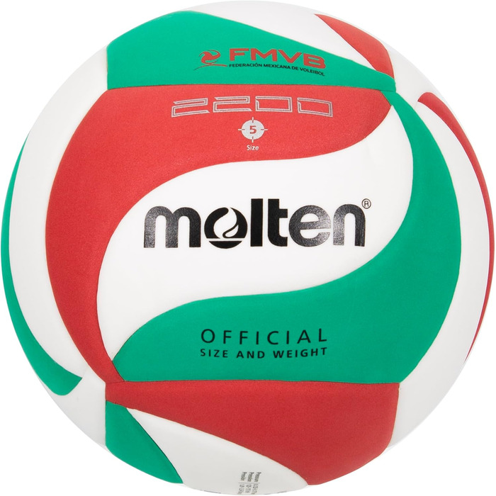 Тренувальний м'яч Molten V5M2200 білий/зелений/червоний 5