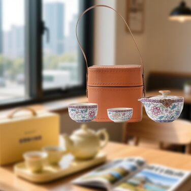 Мільагето Китайський дорожній чайний набір з чайними пакетиками, аксесуари для заварювання чаю, набір для чаювання, чайник Гунфу для подорожей, офісу, дому.