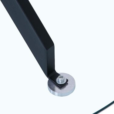 Круглий скляний обідній стіл GOLDFAN, сучасний кухонний стіл, дизайнерський скляний обідній стіл для їдальні та вітальні, 4-6 осіб, 90 см, чорний, 90x90x75 см