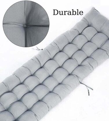 Товста подушка для лавки, 2- та 3-місна подушка для приміщень та вулиці, садові меблі, гойдалки, м'які подушки, шезлонг, шезлонг, прямокутна, подушка для сидіння, 160 х 45 см, сіра