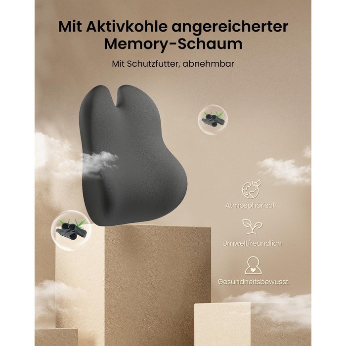 Ергономічна подушка для спини ProtoArc з піни з ефектом пам&39яті, поперекова опорна подушка для офісних крісел, автомобільних сидінь та стільців для столу, дихаюча поперекова опора з регульованими подвійними ремінцями, чорна