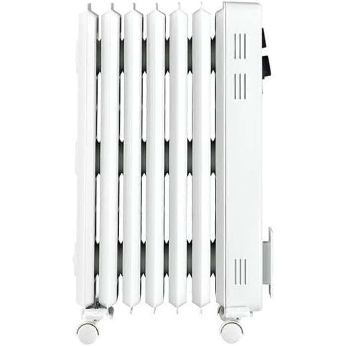 Еко-радіатор ewt NOC eco 15M, допоміжний обігрівач для невеликих приміщень, включаючи 3 режими нагріву, мобільний завдяки колесам та заглибленим ручкам, обігрівач з ребристою конструкцією для рівномірного нагрівання, 1500 Вт, білий