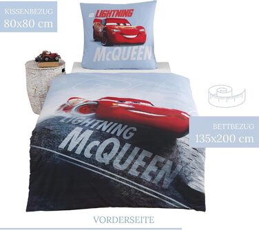 Постільна білизна Cars підковдра 135x200 80x80 - Дитяча постільна білизна для хлопчиків Disney's Cars - 2 шт. и - бавовна