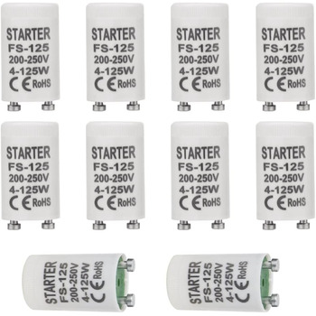 Стартер для люмінесцентних ламп 4-125 Вт стартер longlife 220-240V стартер для люмінесцентної лампи люмінесцентної лампи, 10 шт.