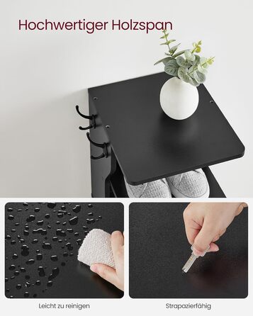 Вузька полиця для взуття, окремостояча полиця з 7 рівнями, компактна, для вхідної зони, кутова, для зберігання взуття, чорна LBS200T16 7 рівнів чорного кольору