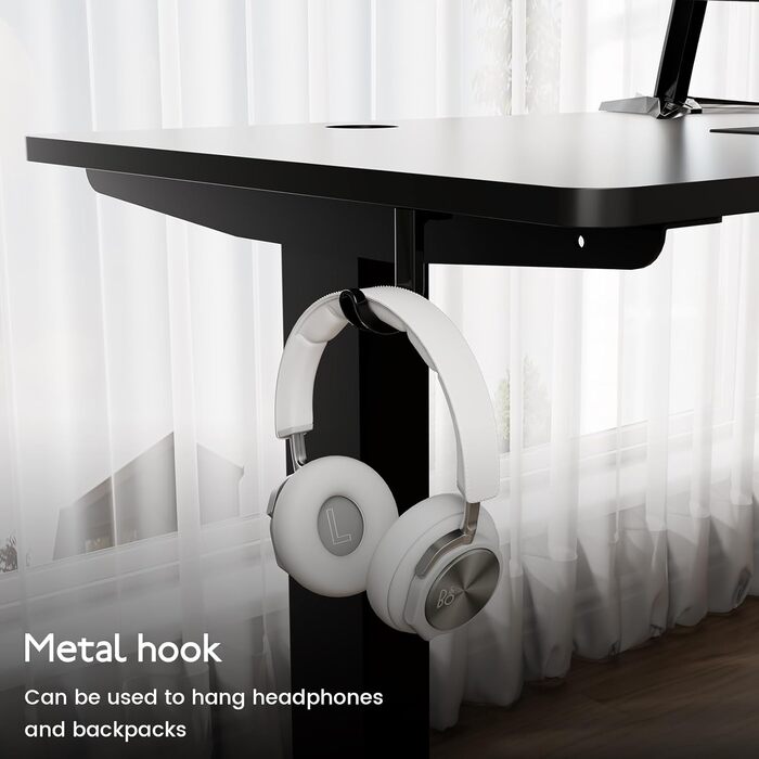 Стіл з регульованою висотою 60x110 см, електричний стіл з пам&39яттю налаштувань та функцією запобігання зіткненням, регульована висота 70117 см, ідеально підходить для офісу, домашнього офісу та ігор (чорний) 110x60 см Чорний