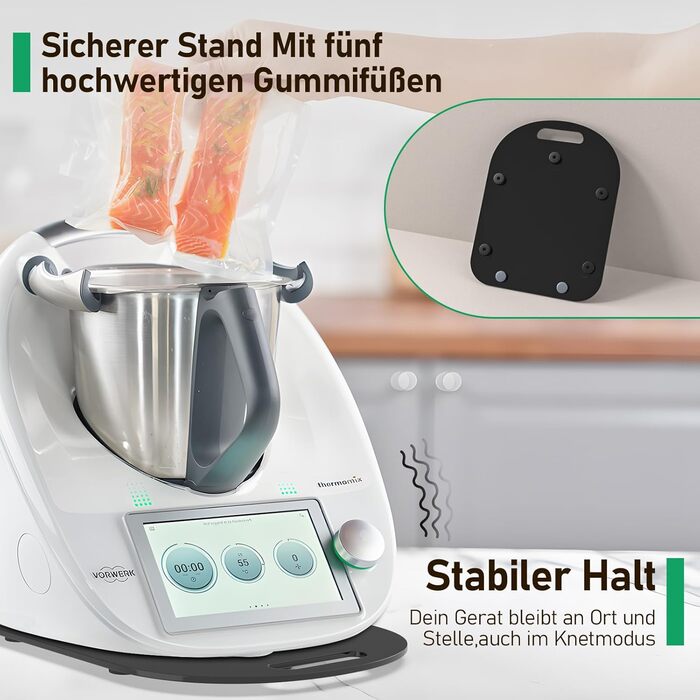 Ковзаюча дошка Xtsuen для Thermomix TM6/TM5, аксесуари для акрилової ковзаючої дошки, високоякісні тефлонові глайди, переміщення без зусиль, ковзаюча дошка Thermomix з ручкою (чорна)