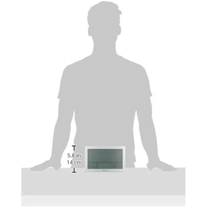 Настінний годинник на радіокеруванні з індикатором температури, пластик, сріблястий, маленький 22.5 x 14.3 x 2.4 см Сріблястий оди