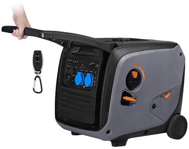 Генератор струму revolt Бензиновий інверторний генератор, 4000 Вт, 2 x 230 В, 1 x 12 В, 2 x USB, 12 л (Інверторний генератор струму, бензин, живлення)