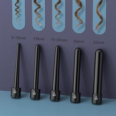 Щипці для завивки волосся 5 в 1 LCD керамічне покриття Багатофункціональні змінні щипці для завивки волосся з рукавичками Комплект