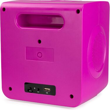 Караоке-машина RockJam 10 Вт, акумуляторна, з двома мікрофонами, рожева