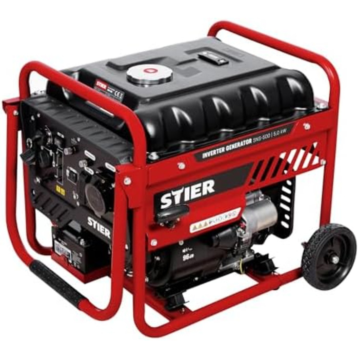 Інверторний генератор STIER SNS-500 5,0 кВт 75 дБ(A), Бензиновий аварійний генератор, Не потребує особливого обслуговування, для використання на вулиці, підходить для заряджання акумуляторів, компактний