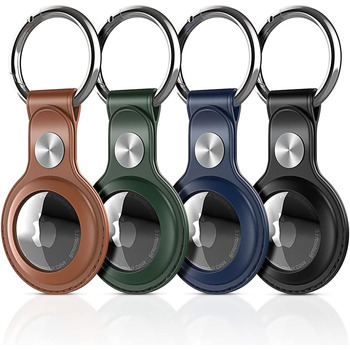 Уп AirTag Pendant PU Leather - Стійкий до подряпин чохол для брелока AirTag з оригінальними кнопками - Захисний чохол для Air Tag