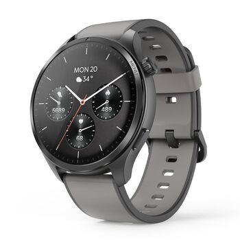 Розумний годинник Hama (сховище музики, кольоровий AMOLED-дисплей 1,43 дюйма, скло Panda Glass, GPS, функція телефону, водонепроникність, WhatsApp, голосовий помічник, трекер сну, 110 спортивних режимів, крокомір, пульсометр тощо) чорний