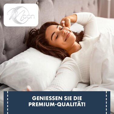 Подушка для сну на боці Moon Feeling, стьобана, надтвердий наповнювач, подушка для годування, вага наповнювача 1600 г, на блискавці, можна прати при 95C (40 x 145 см)