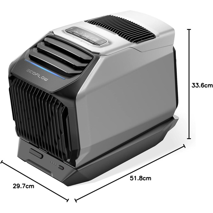 Портативний кондиціонер ECOFLOW WAVE2 з додатковою батареєю 1159 Втгод, швидким охолодженням 5100 BTU, керуванням APP, для кемпінгу/фургону на природі або вдома