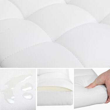 Офісний стілець Yaheetech, стілець для столу, обертовий стілець, робочий табурет зі знімними підлокітниками, регульована висота, штучна шкіра, білий