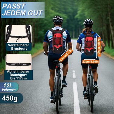 Велосипедний рюкзак LOCAL LION, 6 л/10 л/12 л, водонепроникний, з дощовиком та гідратацією, чорний, для бігу, походів, MTB