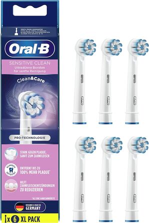 Щітки для електричної зубної щітки Oral-B Sensitive Clean, 6 шт. , дбайливе чищення зубів, ультратонка щетина, насадка для зубних щіток Oral-B