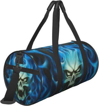 Дорожня сумка зі зміїною шкірою, кругла, великої місткості, легка та міцна, ідеальний подарунок для походів, відпустки, ділових поїздок та іншого, моторошний принт Привид-Череп, універсальний розмір