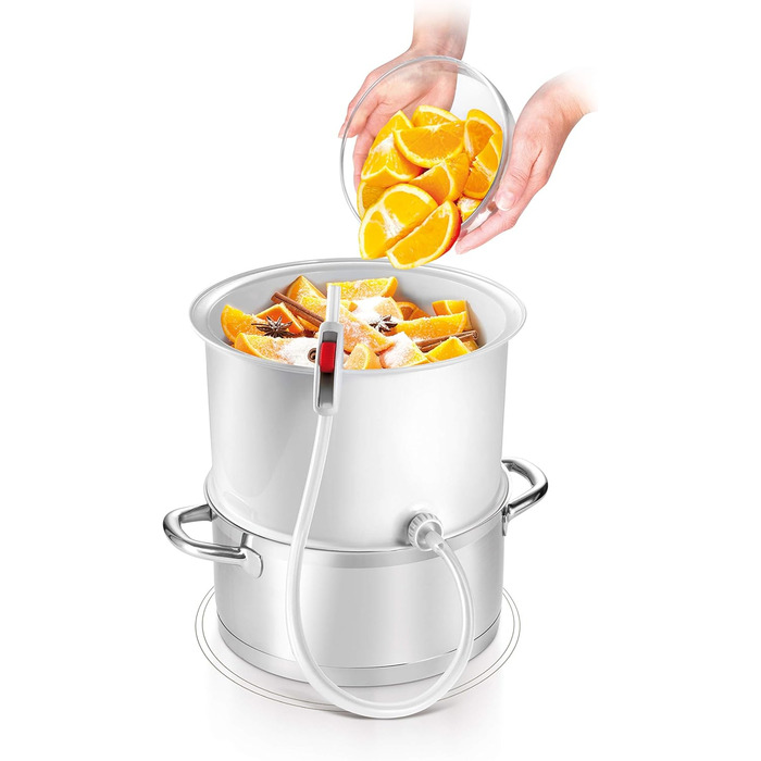 Парова соковижималка для фруктів та овочів Della Casa, пластик, біла, 28.4 x 16.9 x 28 см, 895250