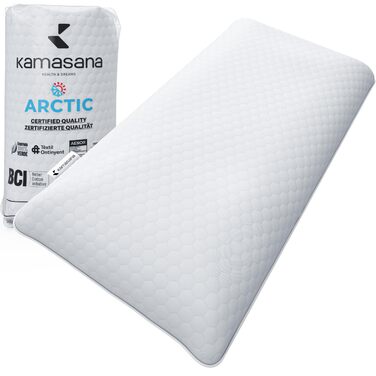 Ортопедична подушка 40 x 80 см, висота 13 см білий охолоджувальний чохол піна з ефектом пам&39яті гіпоалергенна, ергономічна, дихаюча, з вентиляцією та підтримкою шиї